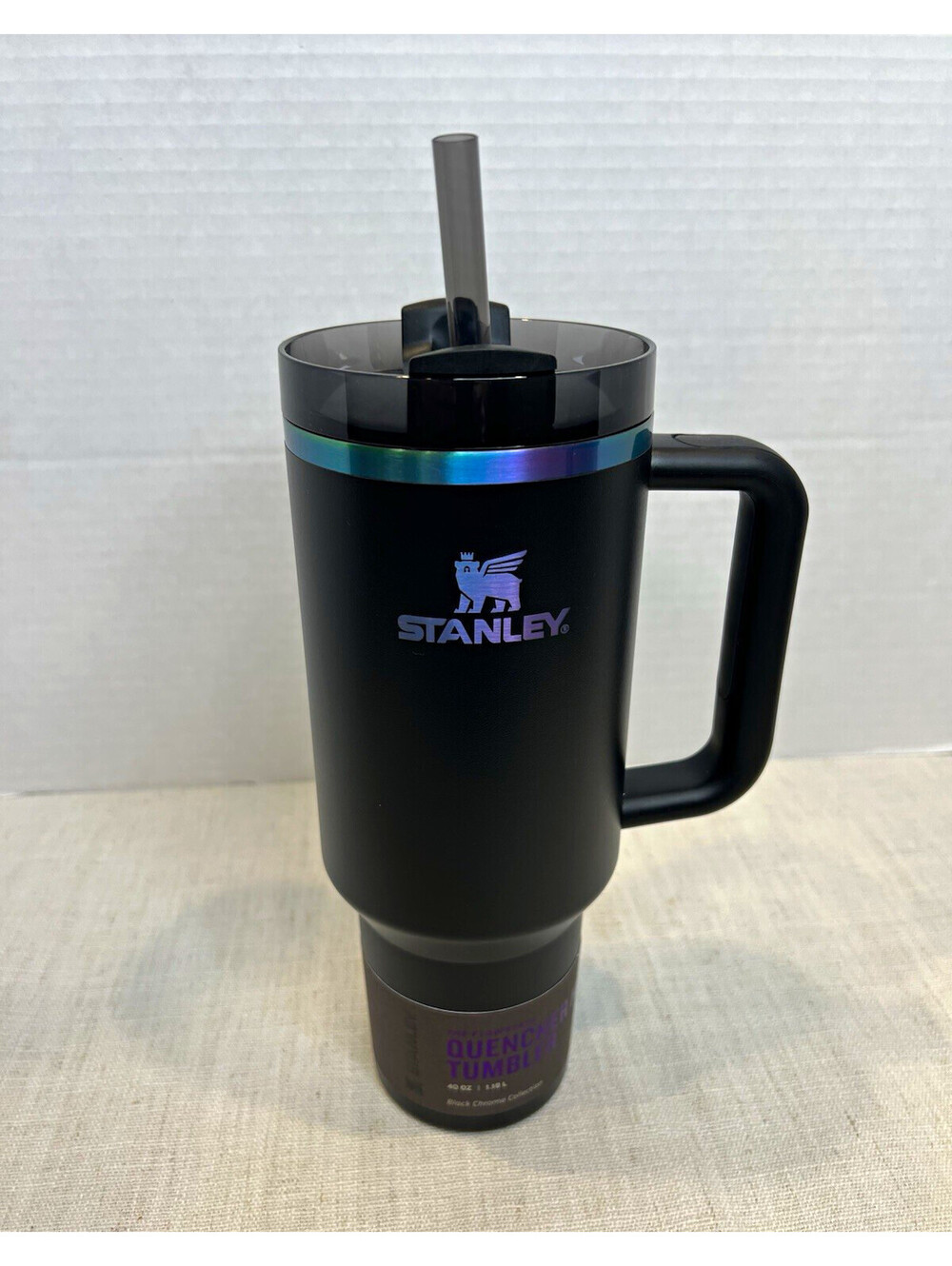 Stanley Quencher H2.0 40 oz Tumbler w/ Handle Lid & Straw Black Chroma